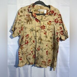 Alfred Dunner Elephant Short Sleeve Button Down Shirt - Size 16W